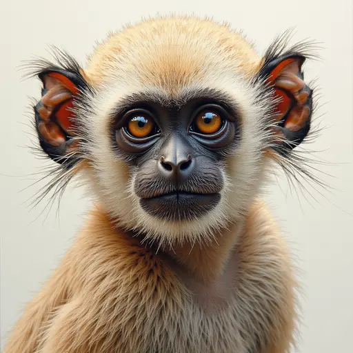 A pointillism style painting of a Capuchin Monkey