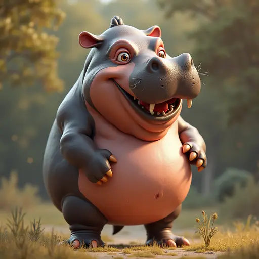 A Mischievous Hippopotamus