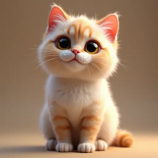 Cute looking colorful Birman Cat with big cute eyes - 3d 8k hyper real octane render blender