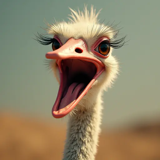 A Mischievous Ostrich