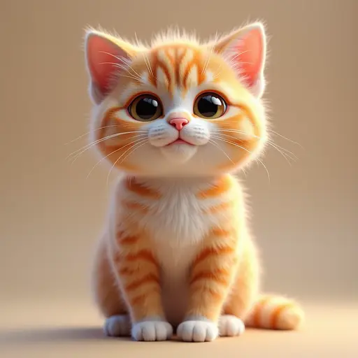 Cute looking colorful British Shorthair with big cute eyes - 3d 8k hyper real octane render blender