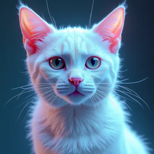 Enhance your Instagram with our unique neon liquid metal albino cat avatar. This stunning, hyper-realistic image features a glass-like second skin and a futuristic shine. Ideal for social media profiles.