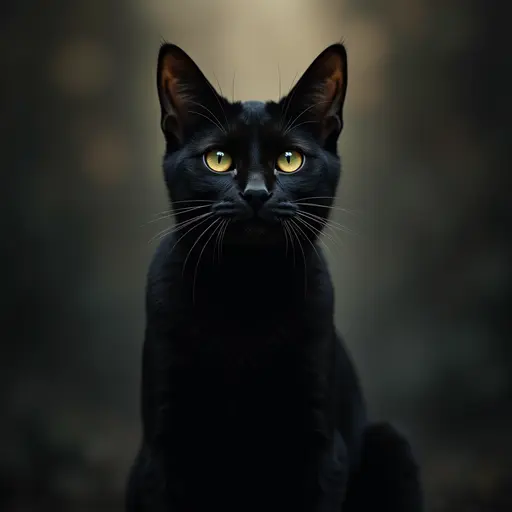 photorealistic film look iphone wallpaper cat ebony center