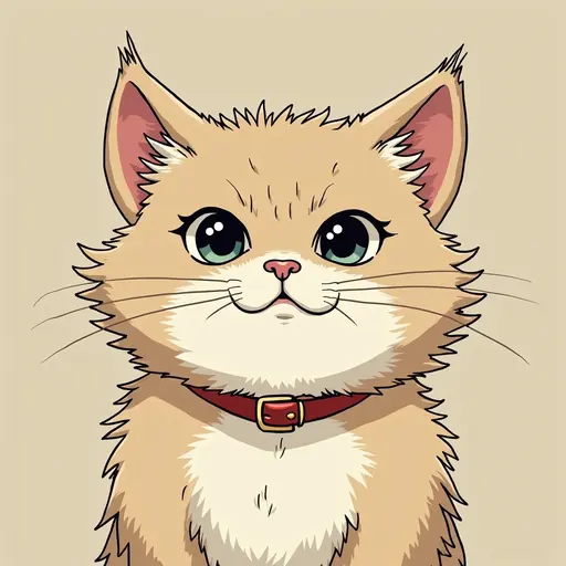 cat (Scottish Fold),face detailed, in a style similar to Hayao Miyazaki