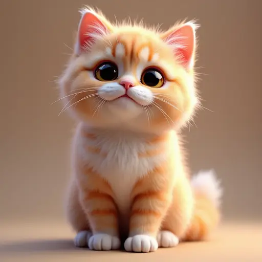 Cute looking colorful Persian Cat with big cute eyes - 3d 8k hyper real octane render blender