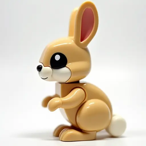 LEGO style of a baby rabbit from the side view