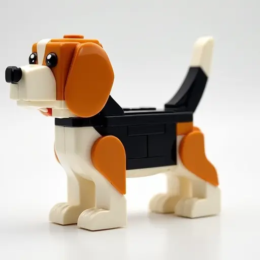 LEGO style of a beagle from the side view