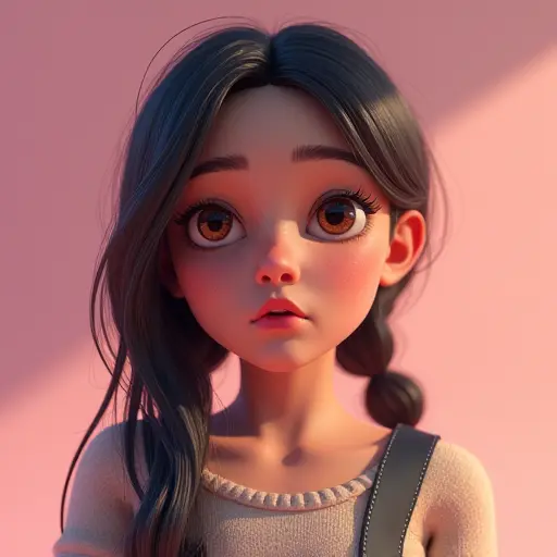 3d blend render, emo, girl avatar