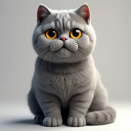 8k hyper real octane render blender of a british shorthair from the front view