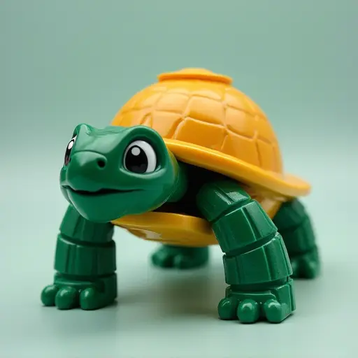 LEGO style of a turtle from the front view