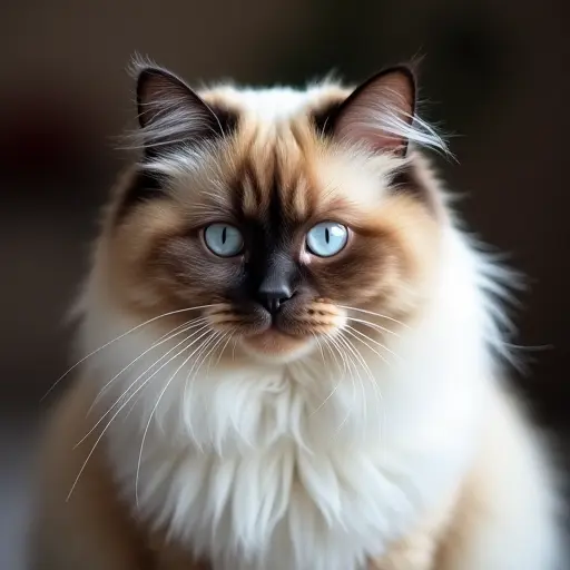 hd photo of a birman cat from the front view