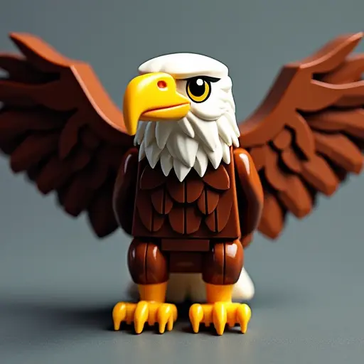 LEGO style of a eagle from the front view