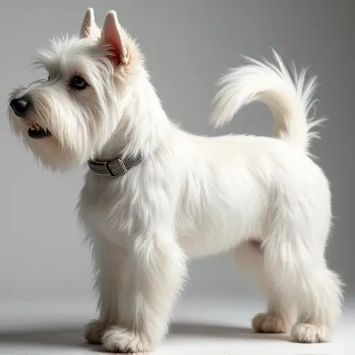 hd photo of a west highland white terrier from the side view