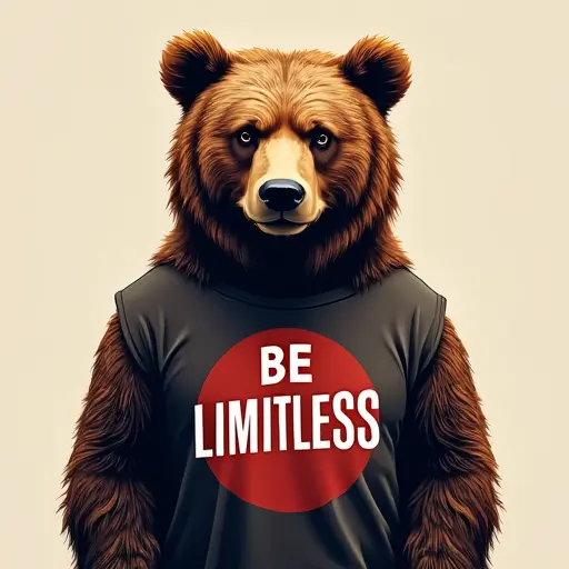 bear, T-shirt, slogan Be Limitless, boundless style