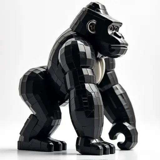 LEGO style of a gorilla from the side view