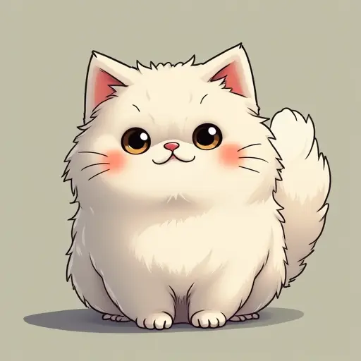 studio ghibli style of a scottish fold from the front view