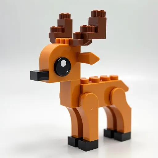 LEGO style of a deer from the side view