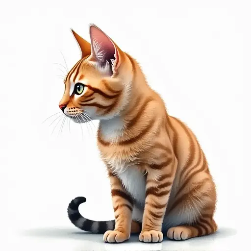 Watercolor style of a american shorthair from the side view