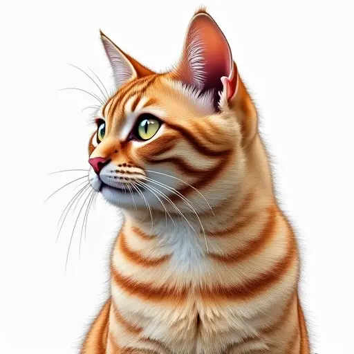 colored pencil drawing style of a british shorthair from the side view