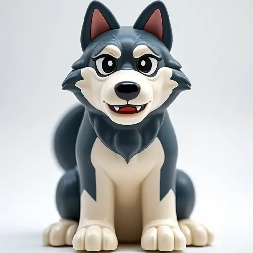 LEGO style of a siberian husky from the front view