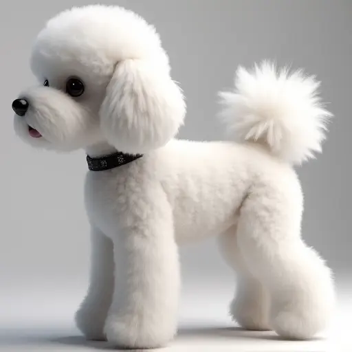 8k hyper real octane render blender of a bichon frise from the side view