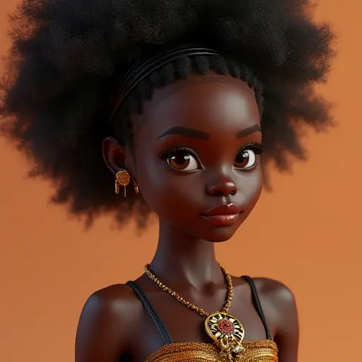 8k hyper real octane render blender, emo, African girl avatar