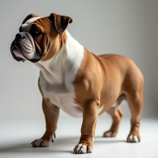 hd photo of a bulldog from the side view