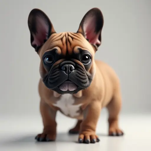 8k hyper real octane render blender of a french bulldog from the front view