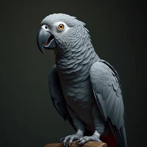 8k hyper real octane render blender of a african grey parrot