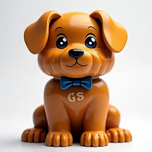 LEGO style of a dog from the front view