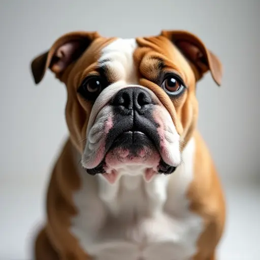 hd photo of a bulldog from the front view