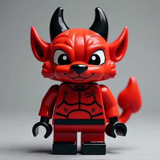 LEGO style of a tasmanian devil from the front view