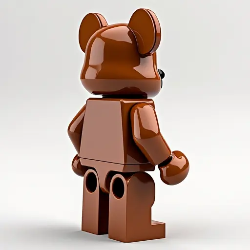 LEGO style of a bear from the side view