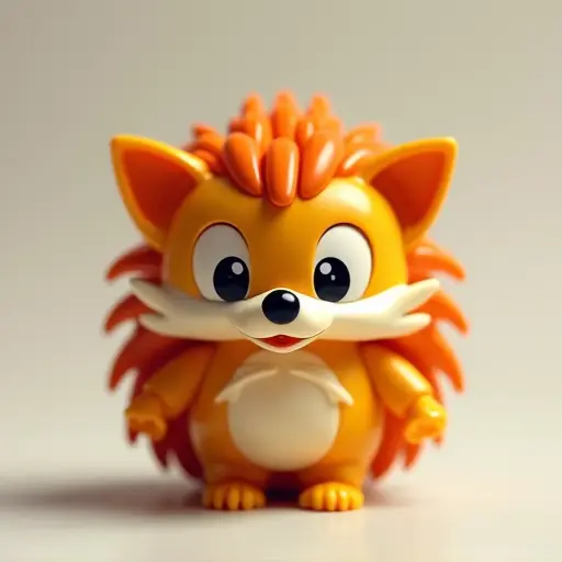 LEGO style of a baby hedgehog from the front view