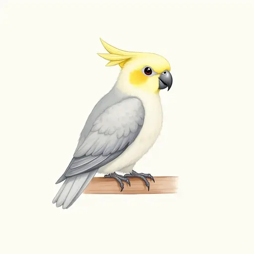 Watercolor style of a cockatiel