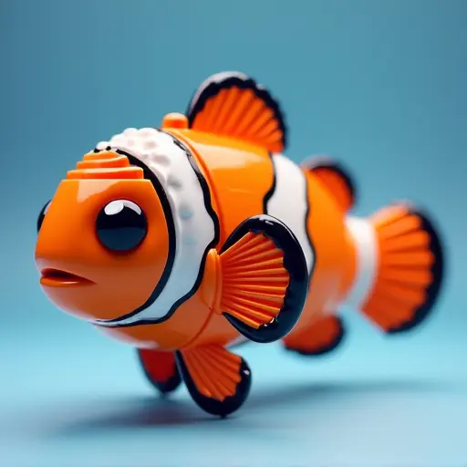 LEGO style of a clownfish from the side view