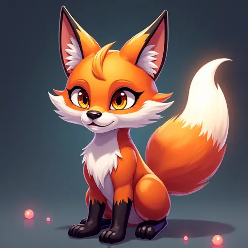 A fox avatar with sleek, laser-like beams emitting from its body, designed to give an energetic and futuristic appearance.