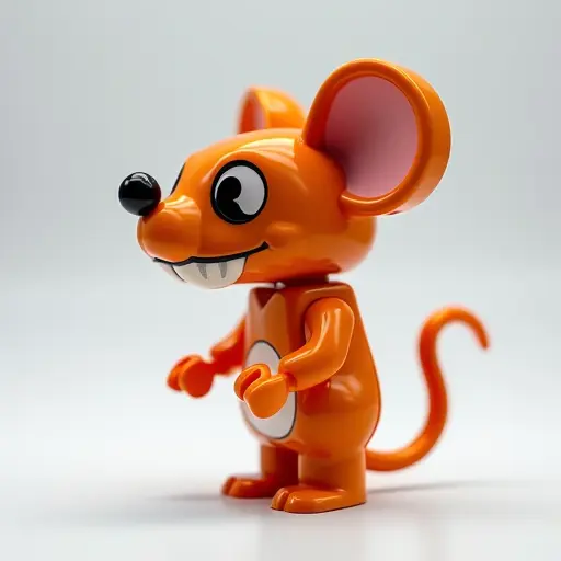 LEGO style of a mouse from the side view