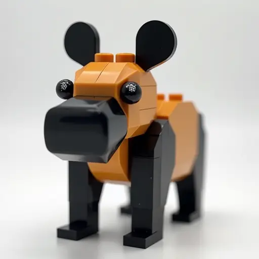 LEGO style of a tapir from the front view