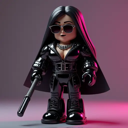 Ready to show off your cool side? This free Roblox avatar girl will instantly turn you into the coolest street queen! With a black leather cloak, sunglasses, a stick, and a crooked smile, she radiates confidence, rebellion, and a unique personality. The all-black leather rock style is perfect for players who love edgy, cool looks. Whether used as your avatar in Roblox or a social media profile picture, you’ll definitely turn heads. Free to download, get this super cool avatar now and kickstart your awesome adventure!