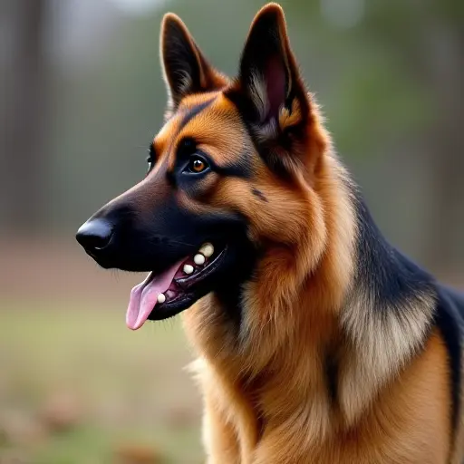 hd photo of a german shepherd from the side view