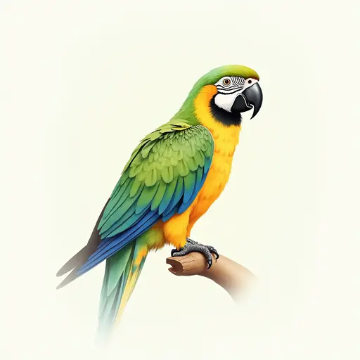 Watercolor style of a amazon parrot