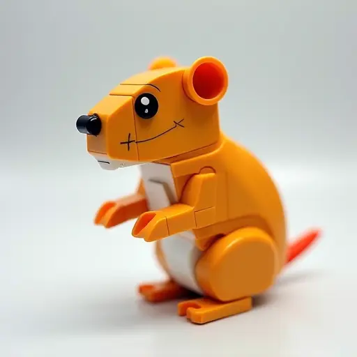 LEGO style of a gerbil from the side view