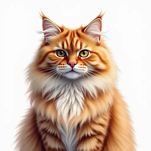 colored pencil drawing style of a persian cat from the front view