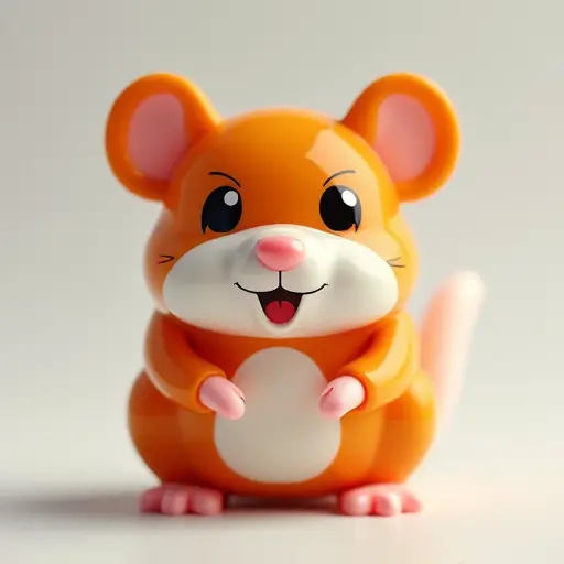 LEGO style of a baby hamster from the front view