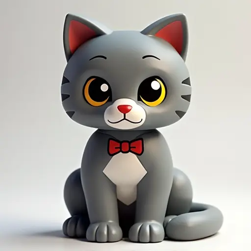 LEGO style of a american shorthair from the front view