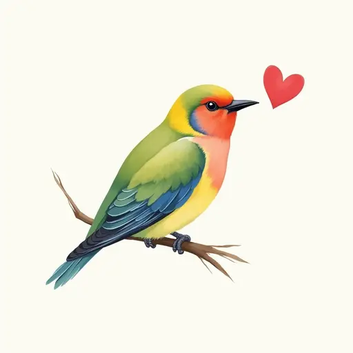 Watercolor style of a lovebird