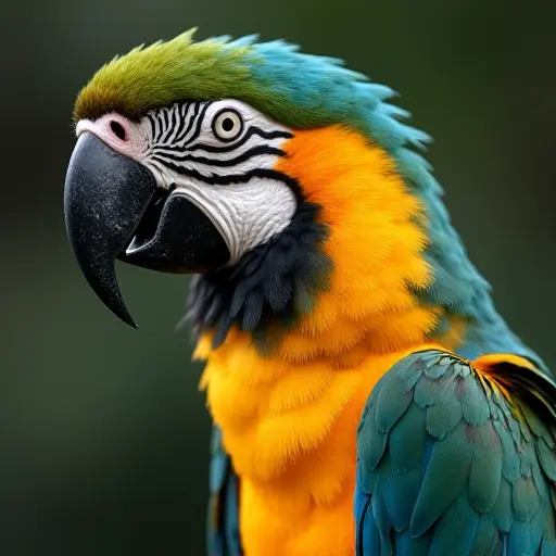 hd photo of a parrot from the side view