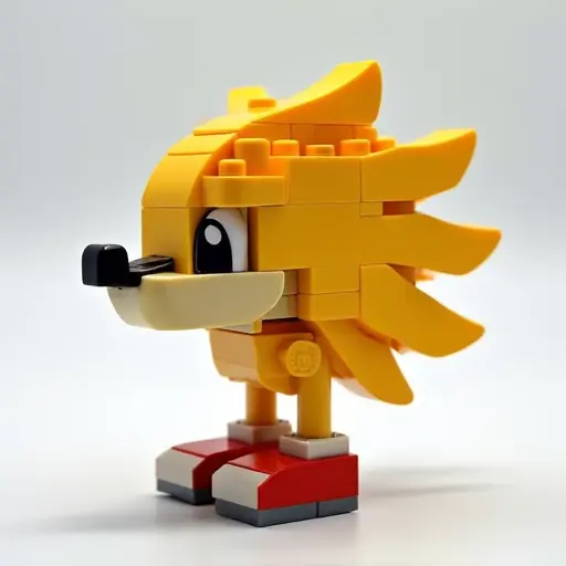 LEGO style of a hedgehog from the side view