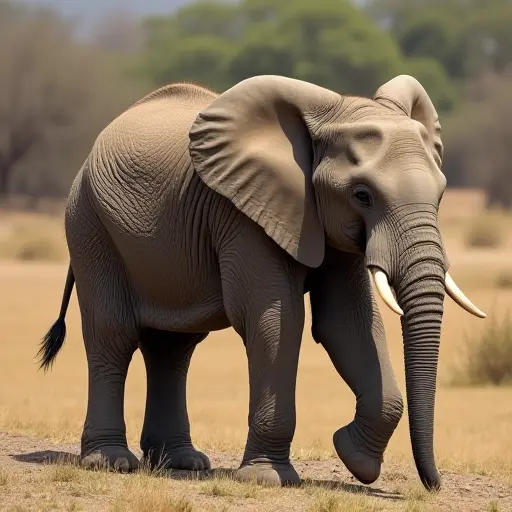 hd photo of a baby elephant from the side view